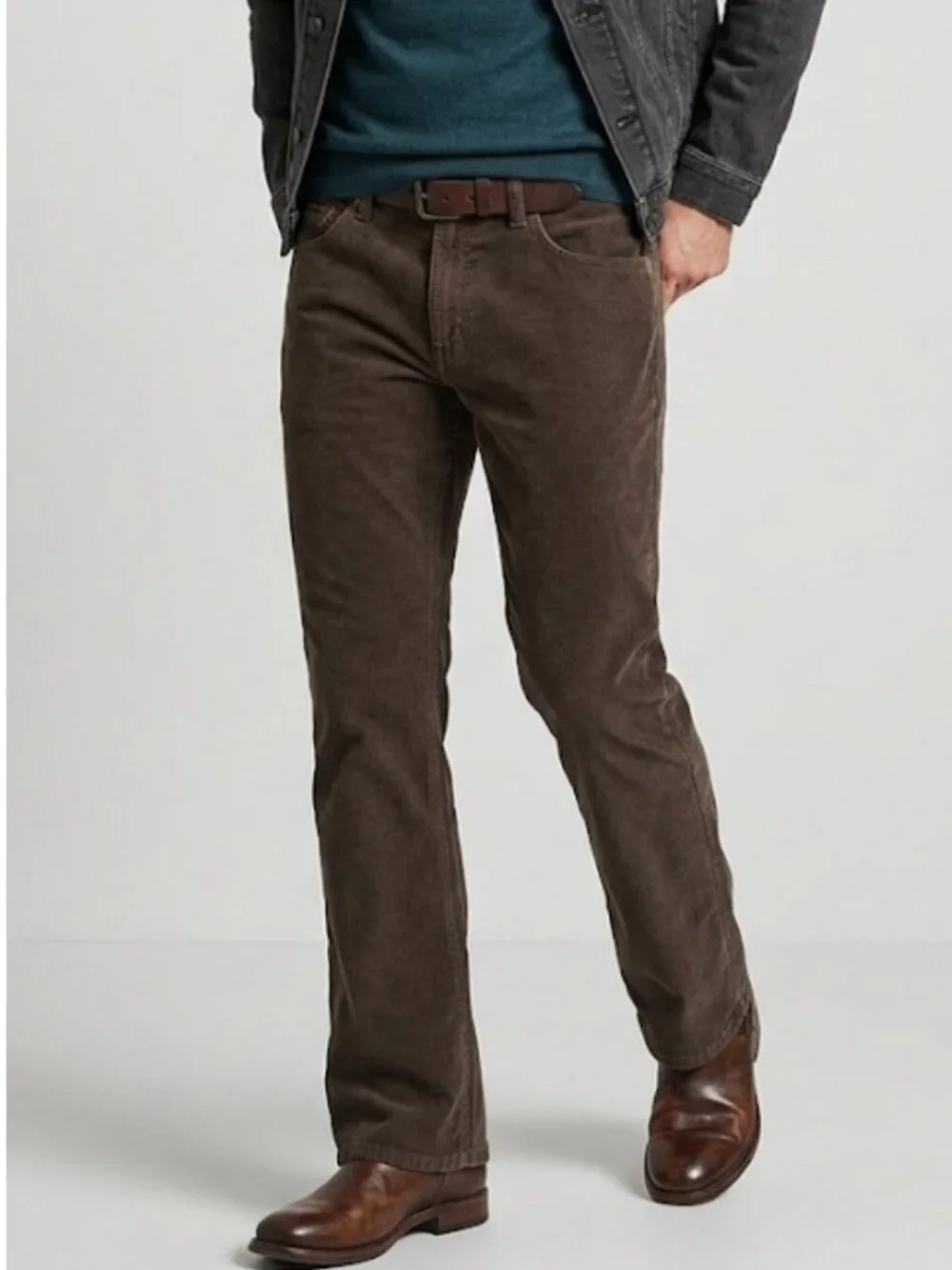 NWT Banana Republic Bootcut Corduroy Pants Charcoal Grey Low Waist Size 38x30